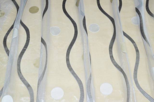 Vendita on line tessuto tenda organza con bollo argento oro - tessuti per in offerta