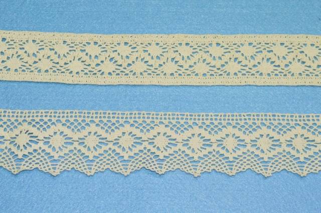 Vendita on line coordinato pizzo cotone incasso e finale panna - mercerie e accessori cucito