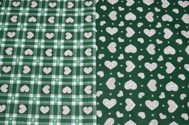 Vendita on line coordinato cuore scozzese verde - cotoni fantasie cucito creativo