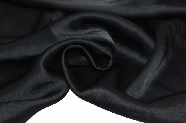 Vendita on line tessuto doppio raso viscosa nero - tessuti abbigliamento