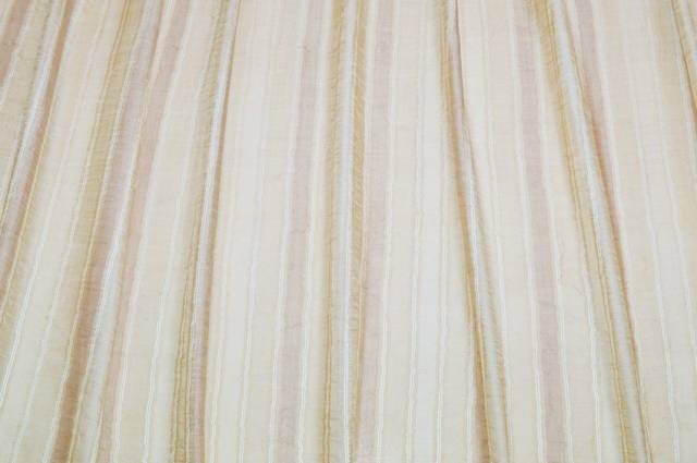 Vendita on line tessuto tenda effetto stropicciato riga beige - tessuti per in offerta