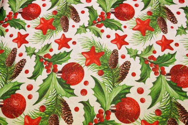 Vendita on line tessuto arredo natale pungitopo lurex - ispirazioni tessuti natalizi