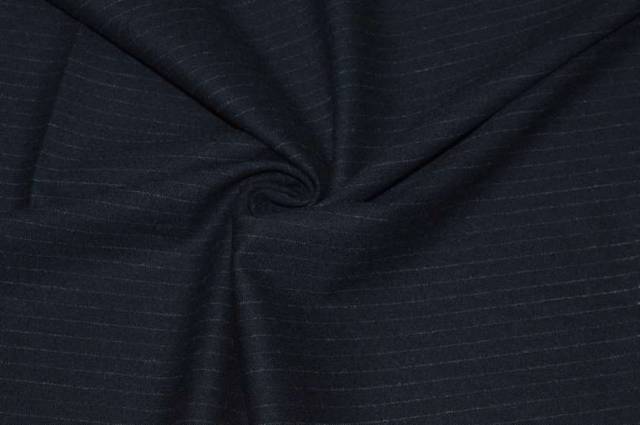 Vendita on line tessuto flanella lana streatch gessato blu scuro - prodotti