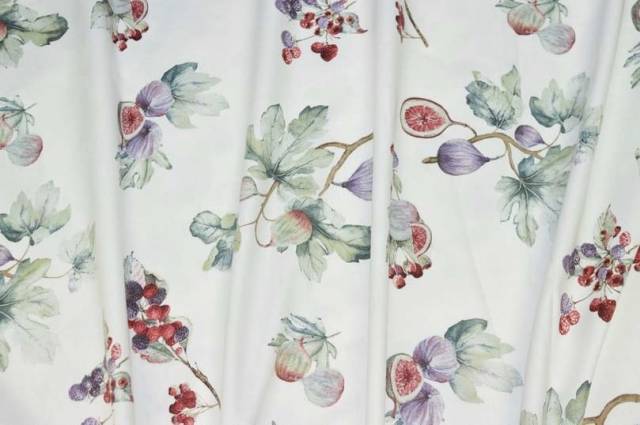 Vendita on line tessuto cotone panama fantasia fichi - tessuti arredo casa