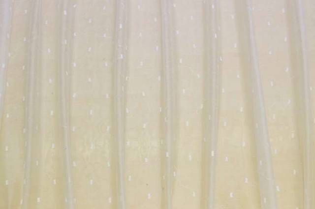 Vendita on line tessuto tenda organza stropicciata panna ricamata - tessuti per a metraggio classiche