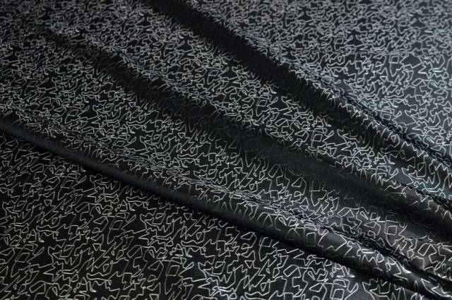 Vendita on line scampolo jacquard fantasia nero argento 51 - tessuti abbigliamento chanel e broccati