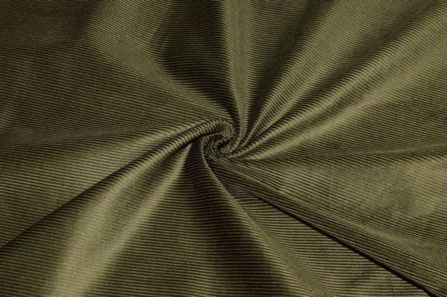 Vendita on line tessuto velluto cotone 1000 righe verde militare - tessuti abbigliamento velluti e ciniglie