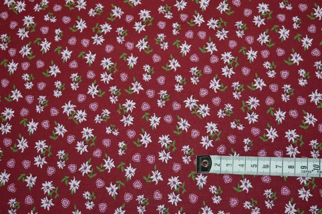 Vendita on line tessuto cotone stella alpina bordeaux - cotoni fantasie e frutti