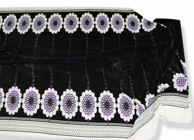 Vendita on line tessuto maglina effetto plisse fantasia viola - tessuti abbigliamento magline / jersey/tessuto in fantasia