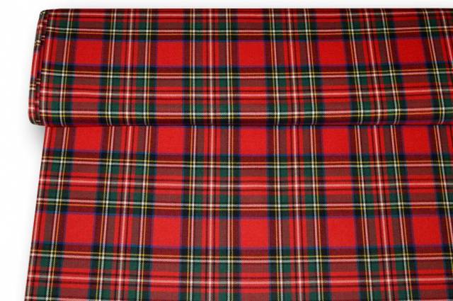 Vendita on line tessuto tartan pura lana rosso 862 - tessuti abbigliamento lana scozzesi e quadri