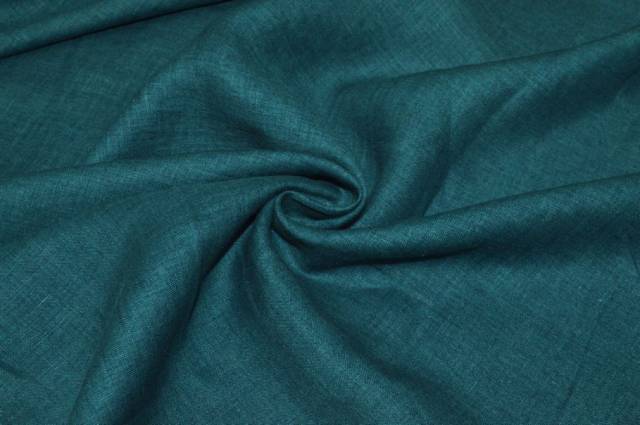 Vendita on line tessuto puro lino color ottanio - tessuti abbigliamento lino
