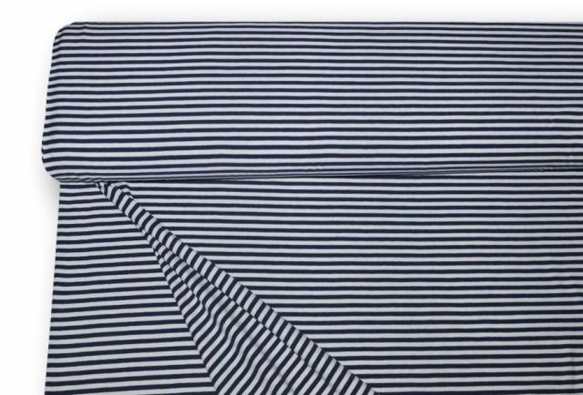 Vendita on line tessuto maglina cotone righino blu - tessuti abbigliamento magline / jersey/tessuto in