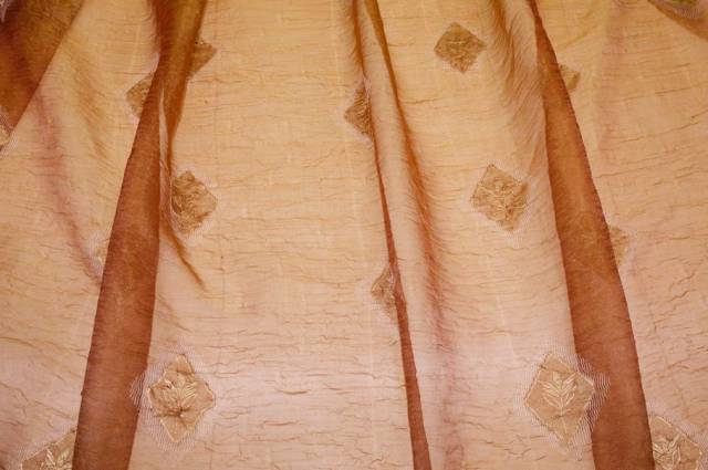 Vendita on line scampolo tenda organza stropicciata color rame - tessuti per scampoli