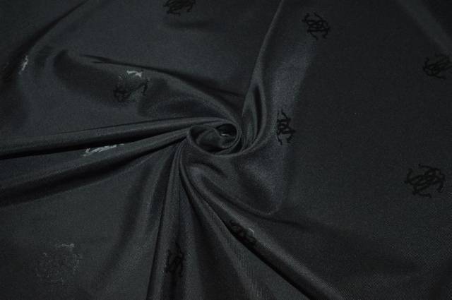 Vendita on line tessuto fodera elasticizzata nera con logo - prodotti