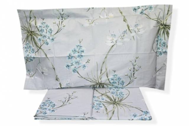 Vendita on line completo lenzuola matrimoniale mirabello modello cymbidium variante 04n azzurro - biancheria per la casa offerte
