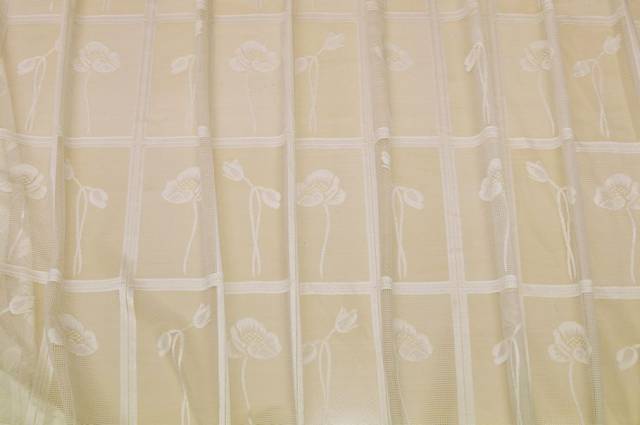 Vendita on line tessuto tenda tulle ricamato con scacco - tessuti per a metraggio classiche