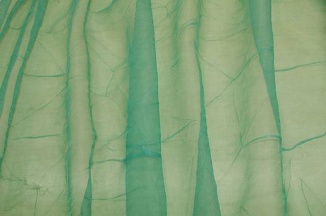 Vendita on line tessuto organza stropicciata verde laguna - prodotti