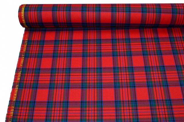 Vendita on line tessuto tartan pura lana merino scacco rosso 64 - tessuti abbigliamento scacchi e scozzesi