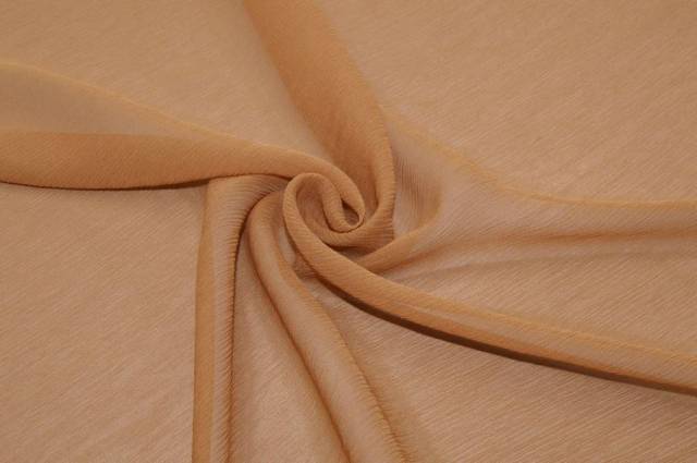 Vendita on line tessuto chiffon pura seta trama effetto plisse beige - tessuti abbigliamento georgette / chiffon / dèvorè plissettato