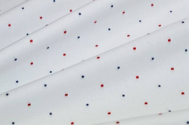 Vendita on line tessuto camiceria micro pois ricamato - cotoni fantasie pois