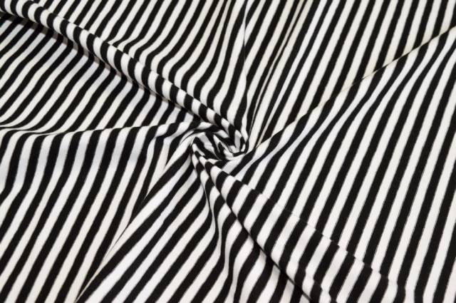 Vendita on line tessuto maglina cotone righino bianco nero - cotoni fantasie varie
