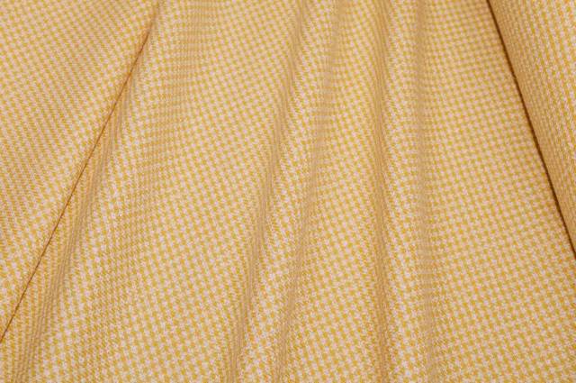 Vendita on line tessuto cotone lino quadretto giallo - tessuti abbigliamento lino fantasia