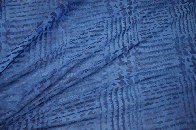 Vendita on line tessuto cotone effetto devoreh azzurro - prodotti