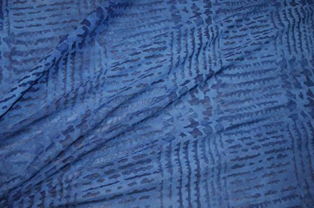 Vendita on line tessuto cotone effetto devoreh azzurro - cotoni fantasie varie