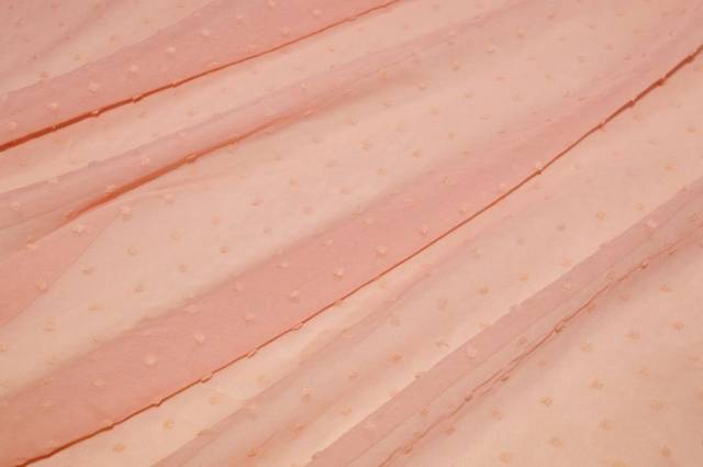 Vendita on line tessuto chiffon effetto plumetis salmone - tessuti abbigliamento poliestere 