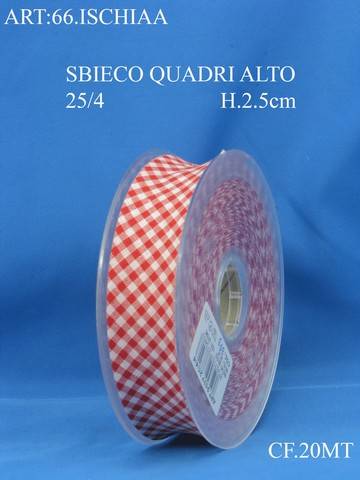 Vendita on line sbieco cotone quadretto altezza cm 2,5 - mercerie e accessori cucito passamaneria e nastri