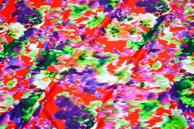 Vendita on line tessuto popelin puro cotone fantasia astratta multicolor logo msgm - cotoni fantasie varie