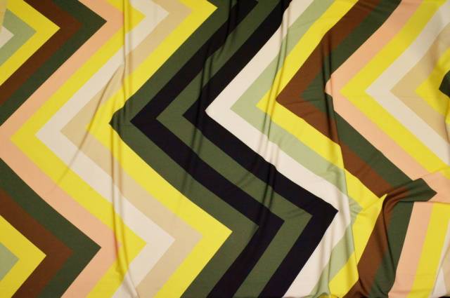 Vendita on line scampolo stretch fantasia zig zag multicolor - occasioni e scampoli tessuti