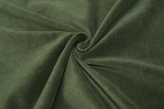Vendita on line tessuto velluto coste cotone stretch 1500 righe verde militare - tessuti abbigliamento velluti e ciniglie a