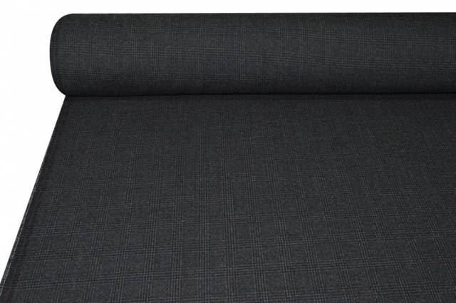 Vendita on line tessuto pura lana principe di galles grigio scuro - tessuti abbigliamento lana uomo/tailleur