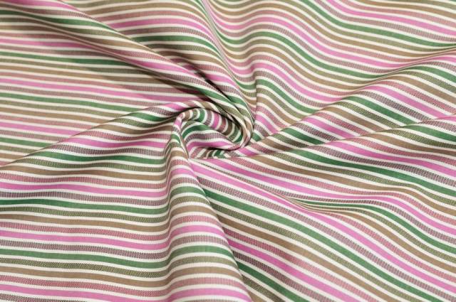 Vendita on line tessuto cotone camiceria righina rosa verde - tessuti abbigliamento camiceria