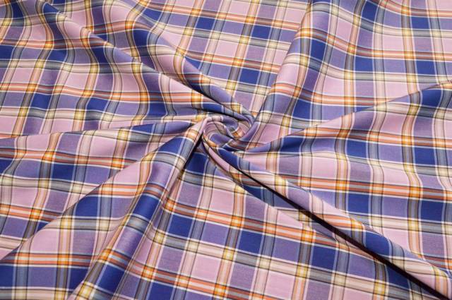 Vendita on line tessuto cotone camiceria stretch scacco rosa viola - cotoni