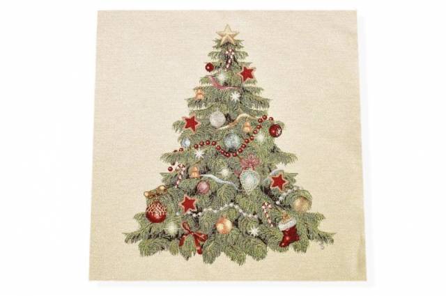 Vendita on line gobelin fantasia albero di natale 12130 misura cm 47x47 - tessuti arredo casa gobelin cuscini 47x47 natalizi