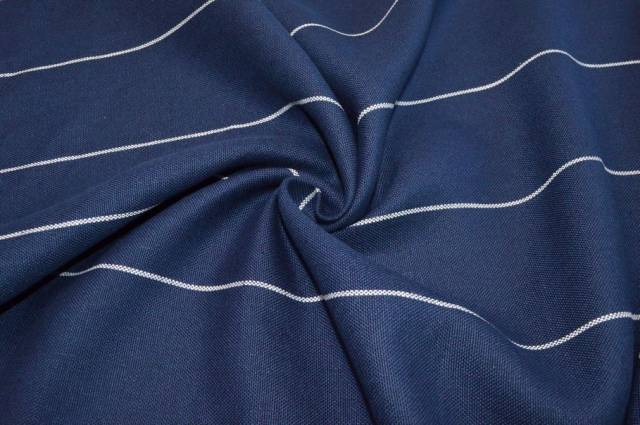 Vendita on line tessuto puro lino gessato blu - tessuti abbigliamento lino