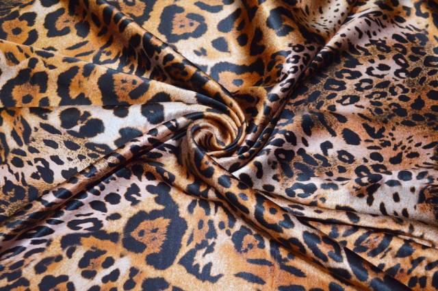 Vendita on line tessuto raso seta stretch maculato - tessuti abbigliamento sete