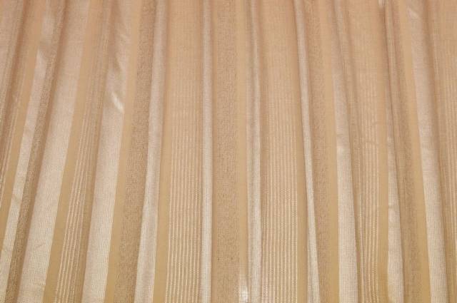 Vendita on line scampolo tenda beige righe oro - tessuti per scampoli