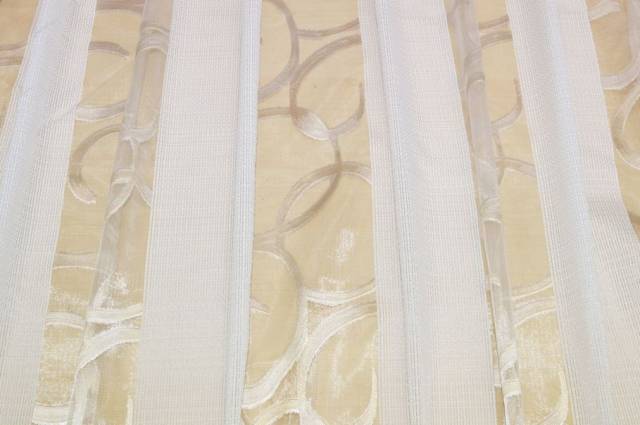 Vendita on line tessuto tenda fasce organza con ricamo oro - tessuti per a metraggio moderne