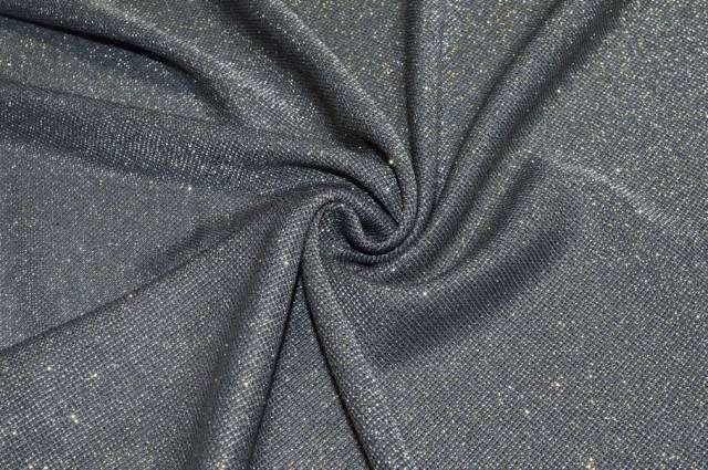 Vendita on line tessuto maglina grigia lurex oro - tessuti abbigliamento poliestere 