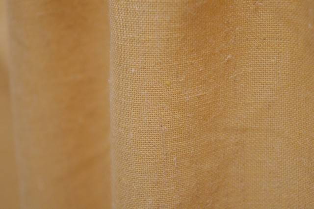 LINO Ticchettio Righe Giallo Ocra larghezza 140cm/54" tessuto per tende/Craft 