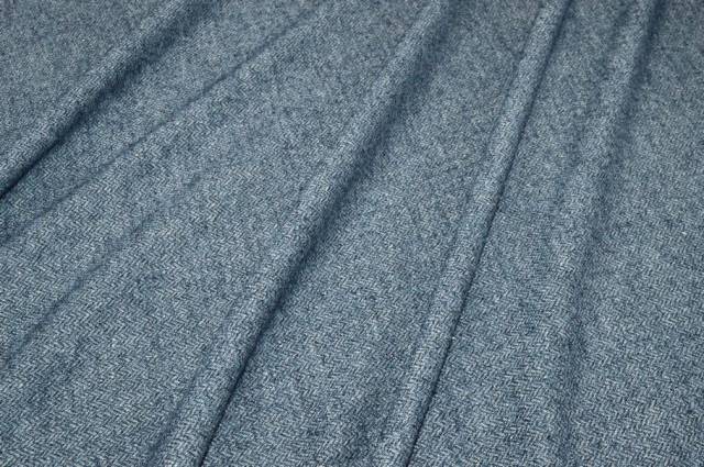 Vendita on line scampolo jersey misto lana lino spinato blu - occasioni e scampoli tessuti