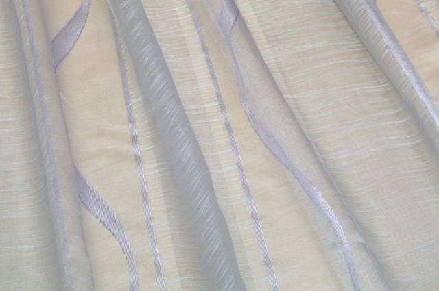Vendita on line tessuto tenda moderna organza fondo grigio disegno lilla - tessuti per