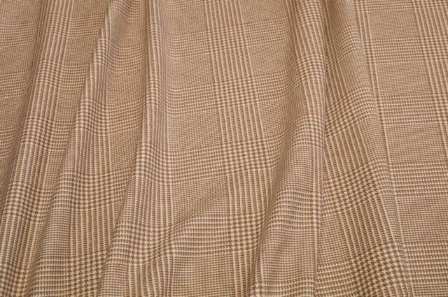 Vendita on line tessuto misto lana cashmere principe di galles beige - tessuti abbigliamento lana cashmere