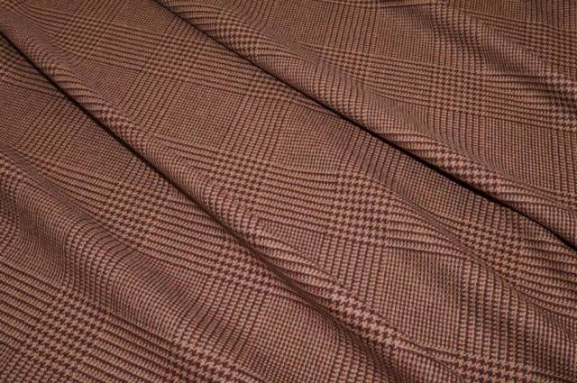 Vendita on line tessuto misto lana cashmere principe di galles vinaccio - tessuti abbigliamento lana cashmere