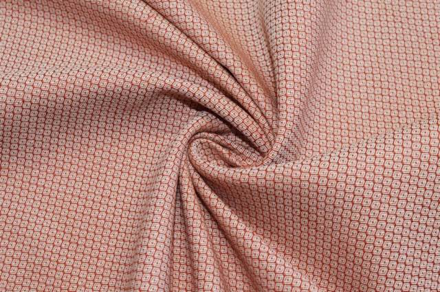 Vendita on line tessuto misto lino operato color bruciato - tessuti abbigliamento chanel e broccati