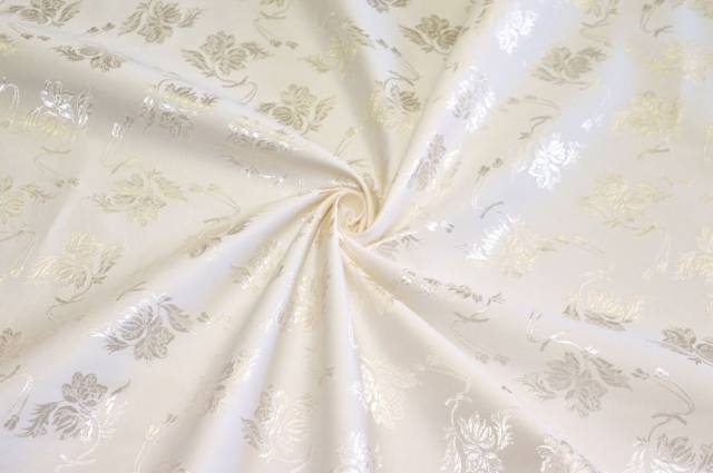 Vendita on line tessuto damascato bianco naturale - tessuti abbigliamento chanel e broccati