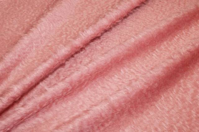 Vendita on line tessuto cappotto pura lana effetto pelliccia rosa antico - occasioni e scampoli lane e cashmere